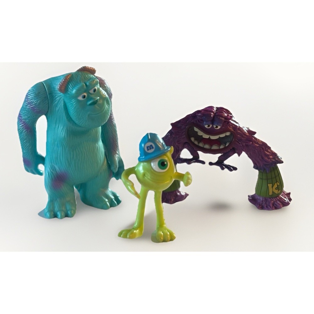 3 Pc Lot of Monsters Inc University Figures Toys Sulley Spin Master Disney Pixar